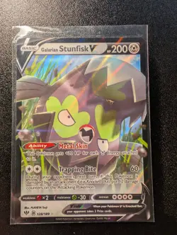 Pokemon Darkness Ablaze - Galarian STUNFISK V - Ultra Rare - 128/189 - Image 1