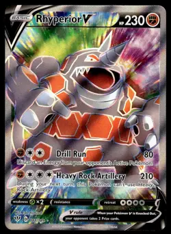 Pokemon TCG SWSH03: Darkness Ablaze #181/189 Rhyperior V (Full Art) NM - Image 1