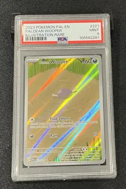 Pokemon Paldean Wooper 221/193 Paldea Evolved Illustration Rare 2023 PSA 9 Mint - Image 1