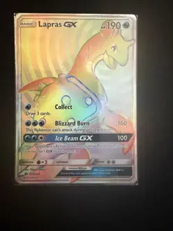 Pokemon TCG Lapras GX Holo Secret Rare Card Sun & Moon Base Set 151/149 - Image 1