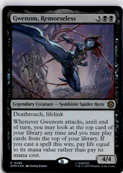 MTG Gwenom, Remorseless 0286 Foil Promo Marvel’s Spider-Man Trading Card TCG - Image 3