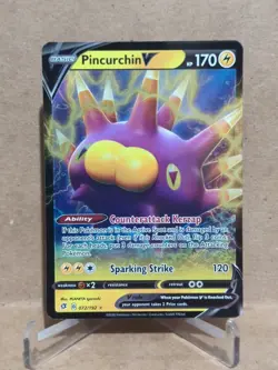 2020 Pokemon Sword and Shield Rebel Clash #72 Pincurchin V URR - Image 1