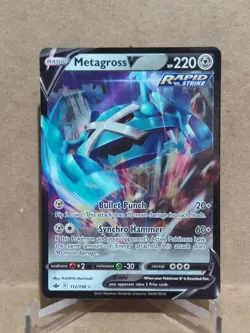 2021 Pokemon Sword and Shield Chilling Reign #112 Metagross V URR - Image 1