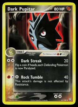 Pokemon Card - Dark Pupitar Team Rocket Returns 41/109 Uncommon Non Holo - Image 1