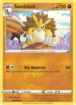 Sandslash 132/264 Uncommon | Fusion Strike | Pokemon Card - Image 1