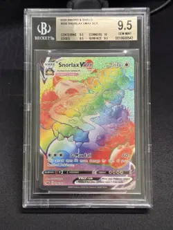 Pokemon Snorlax VMAX Secret 206/202 Sword & Shield Base Set BGS 9.5 GEM MINT - Image 1