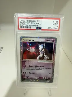 Pokemon Mewtwo EX Card Ruby & Sapphire 101/109 PSA 9 Mint 🔥 With Swirl - Image 1