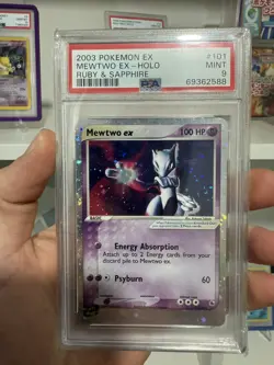 Pokemon Mewtwo EX Card Ruby & Sapphire 101/109 PSA 9 Mint 🔥 With Swirl - Image 3
