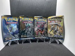 Lot of 4 2017 Pokemon TCG - Sun and Moon - Base Set Booster Packs Factory Sealed - Image 1