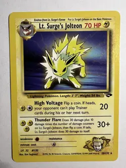Lt. Surge's Jolteon 28/132 Gym Challenge Regular Pokemon TCG NM CLEAN 🧼 - Image 1