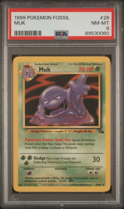 1999 POKEMON FOSSIL 28 MUK - PSA 8 - Image 1