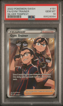 2022 POKEMON SWORD & SHIELD SILVER TEMPEST 191 FULL ART GYM TRAINER PSA 10 - Image 1