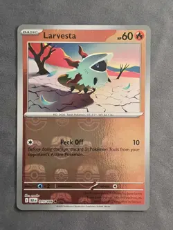 Larvesta 015/086 MASTER BALL Reverse Holo SV: Black Bolt Pokemon TCG NM - Image 1