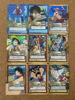 one piece carddass hyper battle Luffy Foil Holo anime card 9set 2000/2001 - Image 1