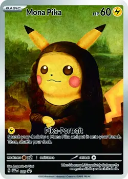 Mona Pika (Pikachu) Pokemon Gold Metal Card Van Gogh Promo ACG Art Card - Image 1