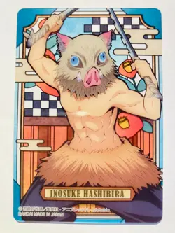 Inosuke Demon Slayer Stained glass card Kimetsu Vrey Rare From Japan BANDAI F/S - Image 1