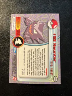 2000 Topps Pokemon TV Animation Ed Series 2 Silver Foil Haunter #93 Blue Logo - Image 2