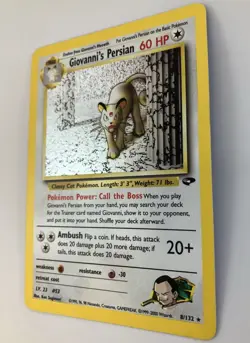 Giovanni's Persian 8/132 Gym Challenge Holo Pokemon LP - Image 2
