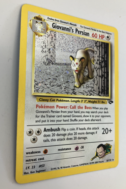 Giovanni's Persian 8/132 Gym Challenge Holo Pokemon LP - Image 3
