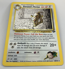 Giovanni's Persian 8/132 Gym Challenge Holo Pokemon LP - Image 4