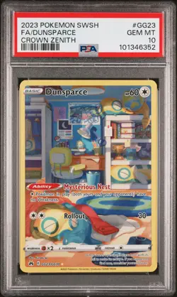 2023 POKEMON SWORD & SHIELD CROWN ZENITH #GG23 FULL ART/DUNSPARCE PSA 10 - Image 1