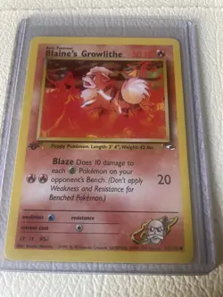 Pokemon TCG Blaine's Growlithe Gym Heroes 62/132 Regular 1st Edition Common - Image 1