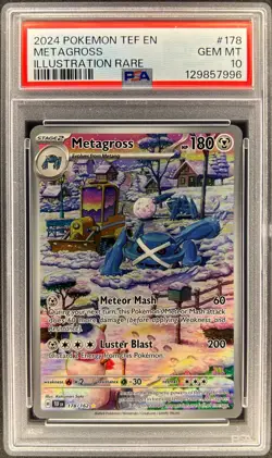 PSA 10 - METAGROSS - 178/162 - TEMPORAL FORCES EN-TEF IR FULL ART ENGLISH - Image 1