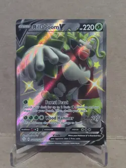 2021 Pokemon Sword and Shield Shining Fates Shiny Vault #SV105 Rillaboom V SHR - Image 1
