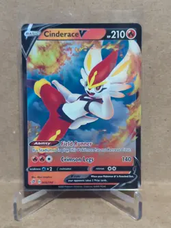 2020 Pokemon Sword and Shield Rebel Clash #35 Cinderace V URR - Image 1