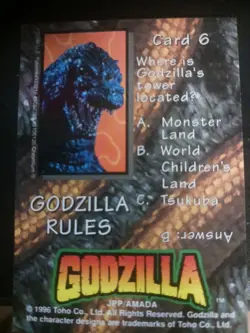 Godzilla Chromium Trading Card #6 Godzilla Rules 1996 Toho JPP/AMADA - Image 2