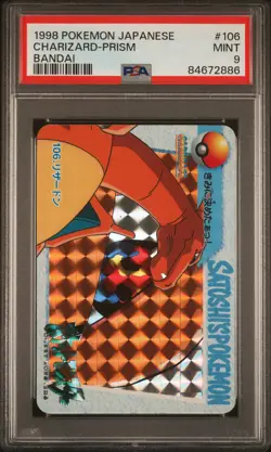 1998 POKEMON JPN BANDAI CARDDASS VENDING #106 CHARIZARD-PRISM PSA 9 - Image 1