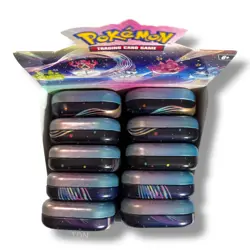 Pokemon Paldean Fates EMPTY Mini Tins (x10) w/Display Complete Art Series Set - Image 2