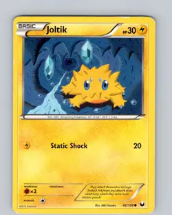 Pokemon TCG Joltik B&W Dark Explorers 42/108 Regular Common Card Played LP - Image 1