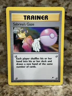 Sabrina's Gaze 125/132 Pokemon Gym Heroes Card - LP - Image 1