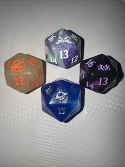 OVERSIZED D20 SPINDOWN Die Lot of 4 Magic the Gathering MTG Dice Lot X4 Mint - Image 1