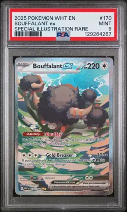 BOUFFALANT EX #170 SPECIAL ILLUSTRATION RARE 2025 POKEMON WHT WHITE FLARE PSA 9 - Image 1