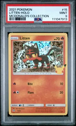 2021 Pokemon Mcdonald'S Collection #15 Litten-Holo Mcdonald'S Collection PSA 9 - Image 1