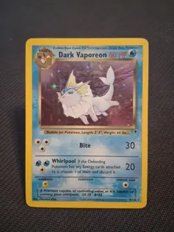 Dark Vaporeon Holo Foil Rare Legendary Collection 9/110 2002 Pokemon TCG DMG - Image 1