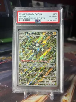 2024 Pokemon Surging Sparks PC ETB MAGNETON #159 BSP HOLO RARE TCG GRADED PSA 10 - Image 1