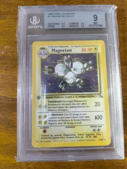 Magneton 11/62 HOLO - Pokemon Fossil 1st Edition - BGS 9 - Image 1