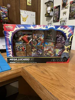 Pokemon TCG Mega Lucario ex Premium Figure Collection Box Factory Sealed! - Image 1