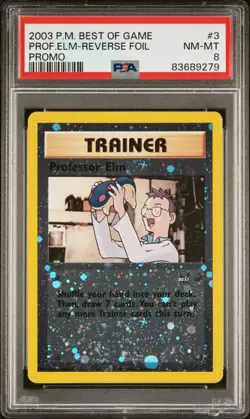 Pokemon Professor Elm Best Of Game Promo 3 - PSA 8 - Image 1