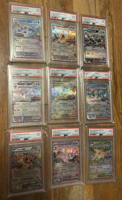 Pokemon TCG 2025 Prismatic Evolutions Eeveelution Stamped Promo Set PSA 9 - Image 1