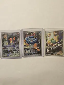 Pokemon Squirtle, Bulbasaur, Charmander Sv07 Stellar Crown Illustration Set NM - Image 1