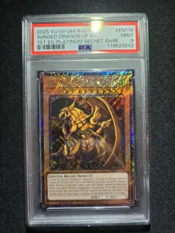 Yu-gi-oh! Stampede The Winged Dragon Of Ra RA04-EN118 Platinum Secret PSA 9 Mint - Image 1