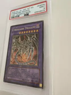 2006 Yu-Gi-Oh! 1st Ed CDIP-Ultimate Rare #EN035 Cyberdark Dragon PSA 9 MINT - Image 1