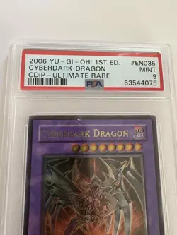 2006 Yu-Gi-Oh! 1st Ed CDIP-Ultimate Rare #EN035 Cyberdark Dragon PSA 9 MINT - Image 3