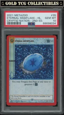 PSA 10 ⭐ MetaZoo Eternal Snowflake 35 Holo Cryptid Nation 2nd Edition Card - Image 1