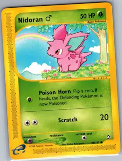 Nidoran 96/147 Non Holo Aquapolis - Pokemon Card - NM - Image 1