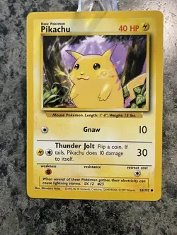 1999 Pikachu (Yellow Cheeks) | 58/102 | Base Set | Pokemon Card | Mint - Image 1